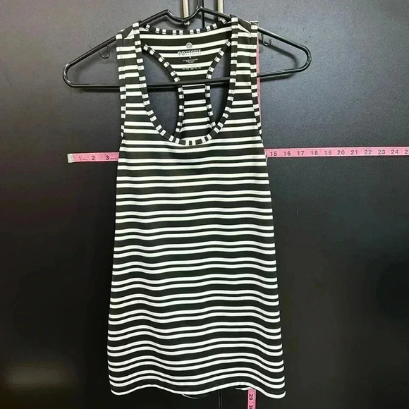 90° By Reflex Racerback,horizontal stripe,,scoop neck athletic tank top, - Picture 1 of 5